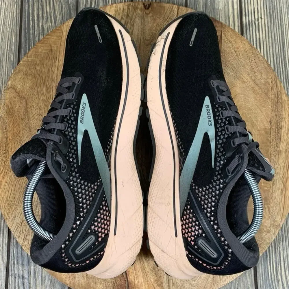 Brooks Ghost 14 Women Running Jogging Walking Sneakers Shoes 11‎ Black Pink Teal